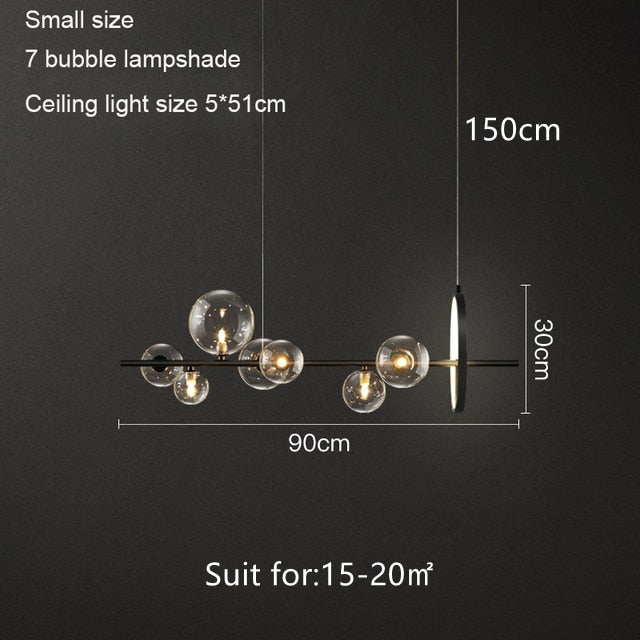 Glass Ball Chandelier Bubble Home Decoration Maison - Querencian