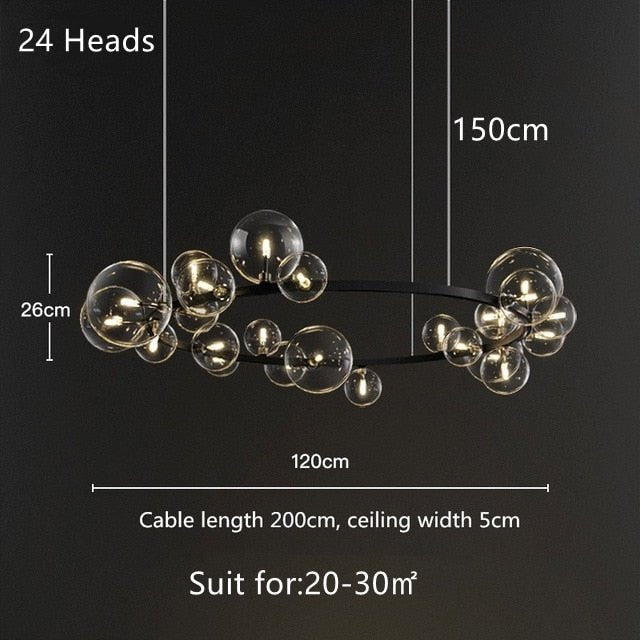 Glass Ball Chandelier Bubble Home Decoration Maison - Querencian