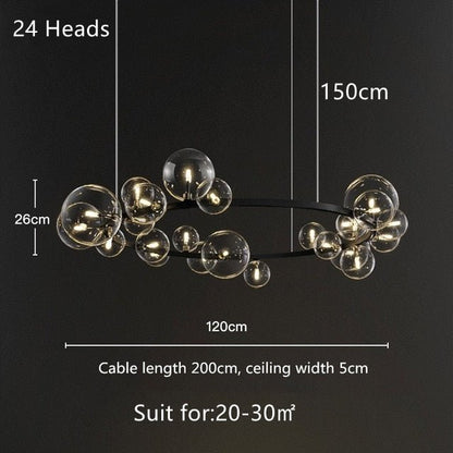 Glass Ball Chandelier Bubble Home Decoration Maison - Querencian