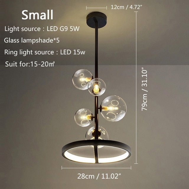 Glass Ball Chandelier Bubble Home Decoration Maison - Querencian