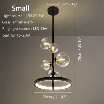 Glass Ball Chandelier Bubble Home Decoration Maison - Querencian