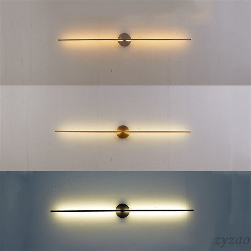 Gold Luxury Geometric Lines Wall Lamps Lights - Querencian