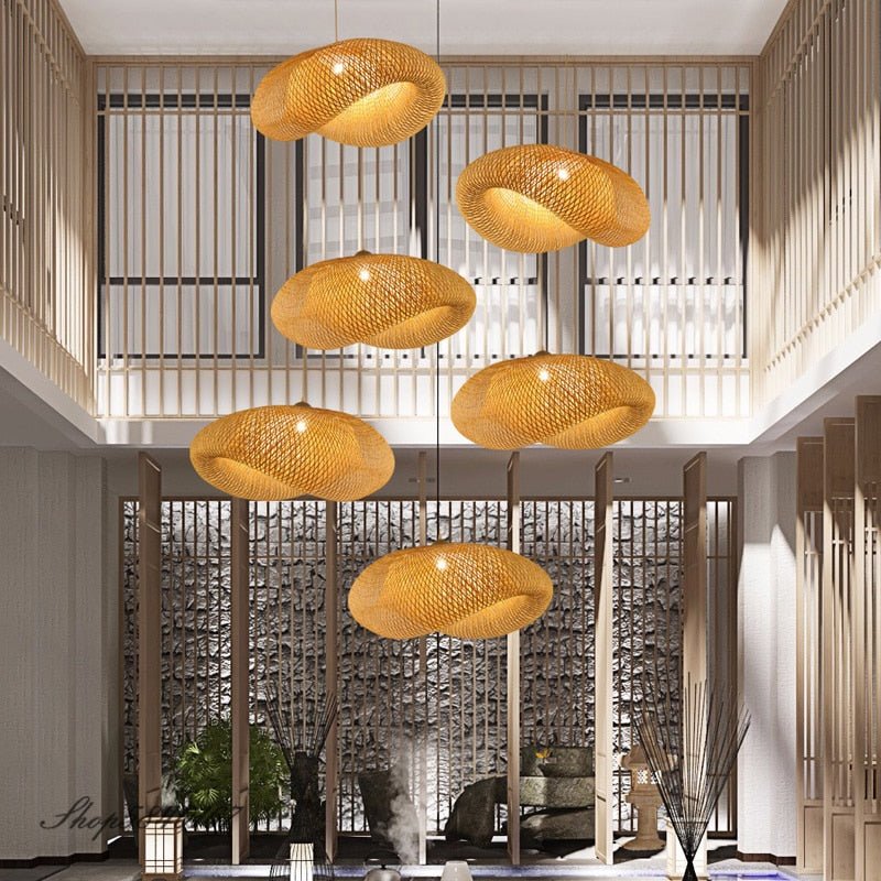 Hand Make Bamboo Hanging Ceiling Pendant Lamps - Querencian
