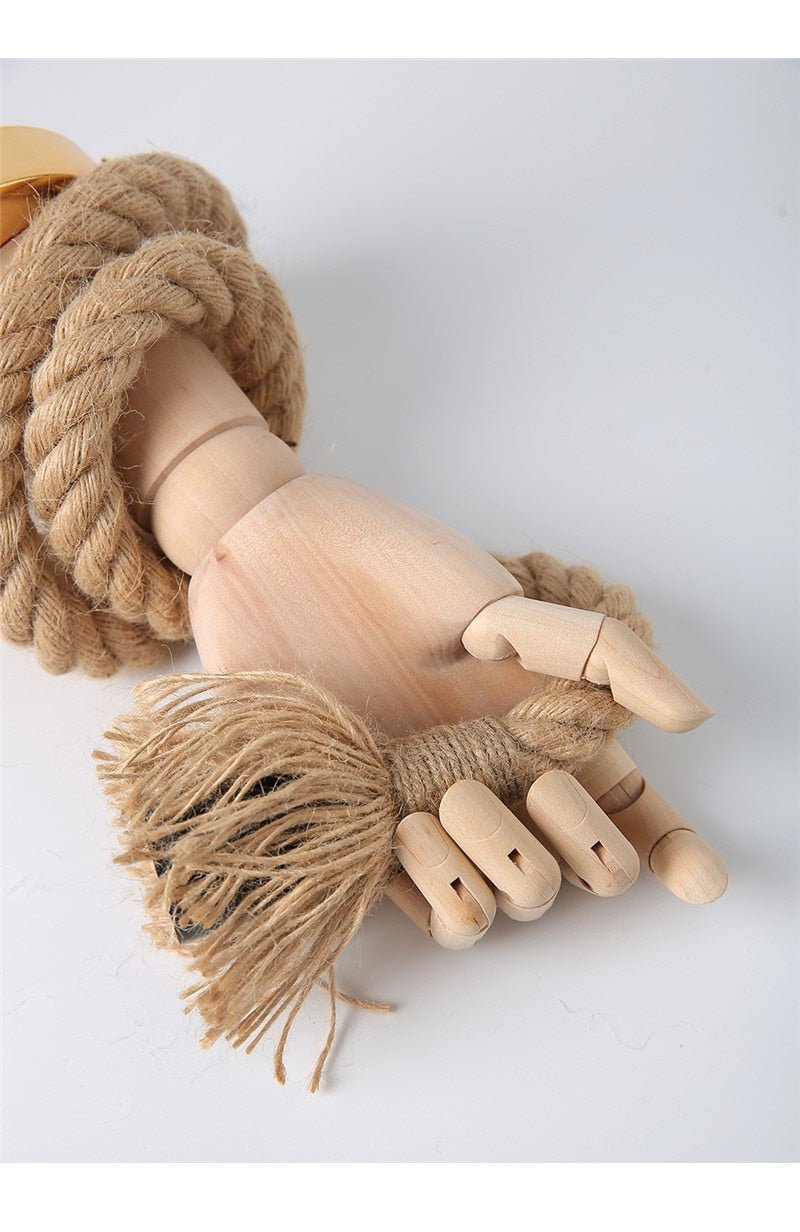 Hand Shape Industrial Hemp Rope Wall Lamps - Querencian