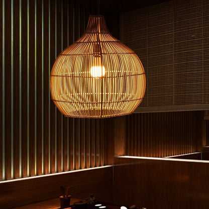 Hand-woven E27 Suspension Rattan Pendant Lights - Querencian