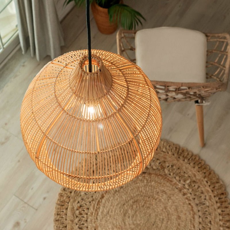 Hand-woven E27 Suspension Rattan Pendant Lights - Querencian