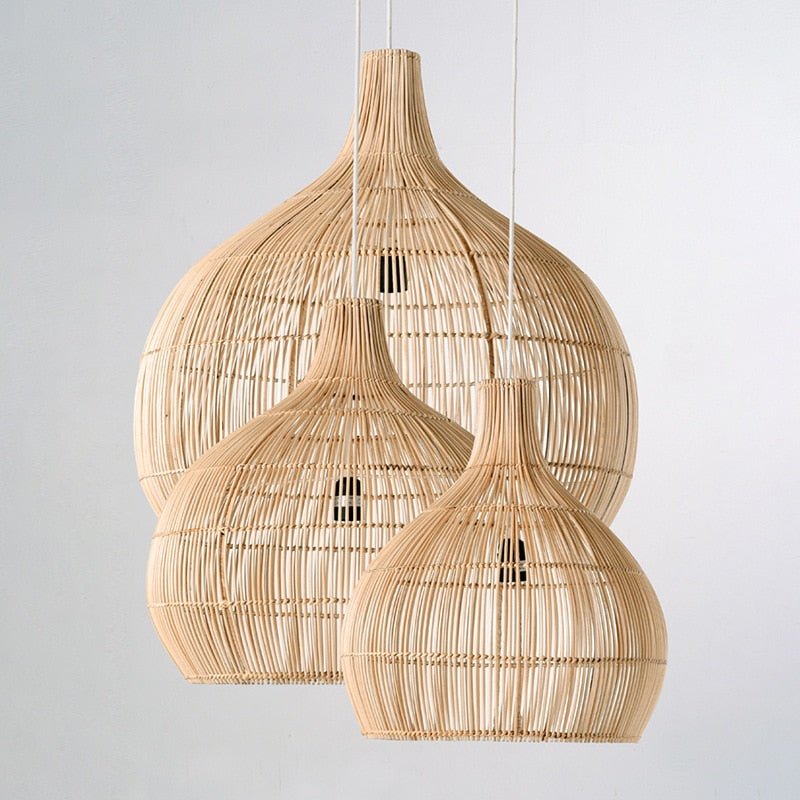 Hand-woven E27 Suspension Rattan Pendant Lights - Querencian