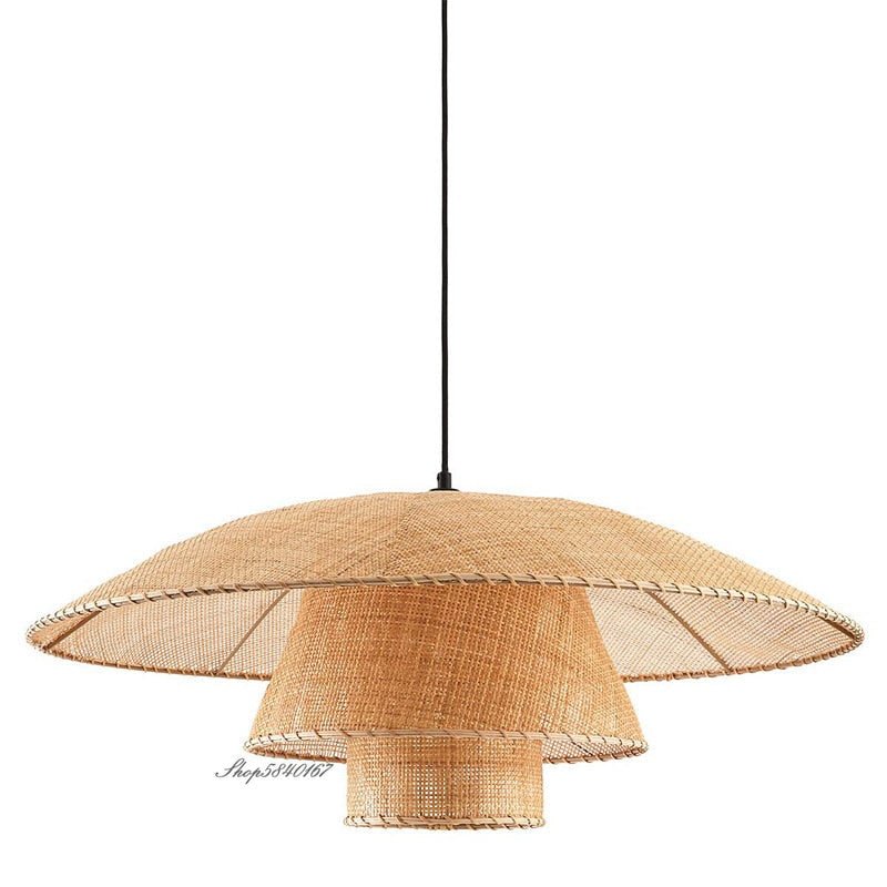 Handmade Vintage Rattan Loft Suspension Lamp - Querencian