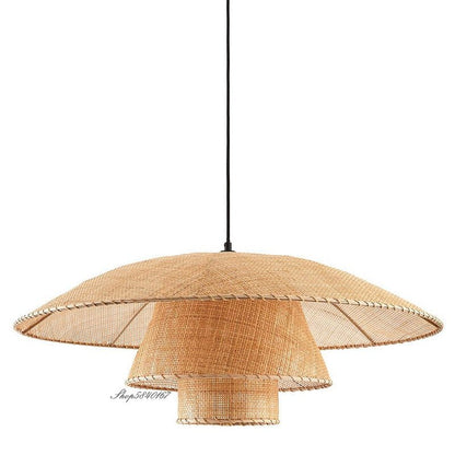 Handmade Vintage Rattan Loft Suspension Lamp - Querencian