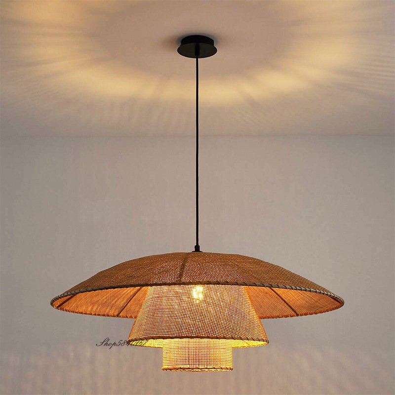 Handmade Vintage Rattan Loft Suspension Lamp - Querencian