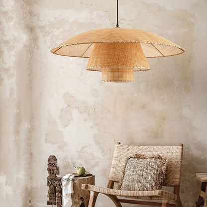 Handmade Vintage Rattan Loft Suspension Lamp - Querencian