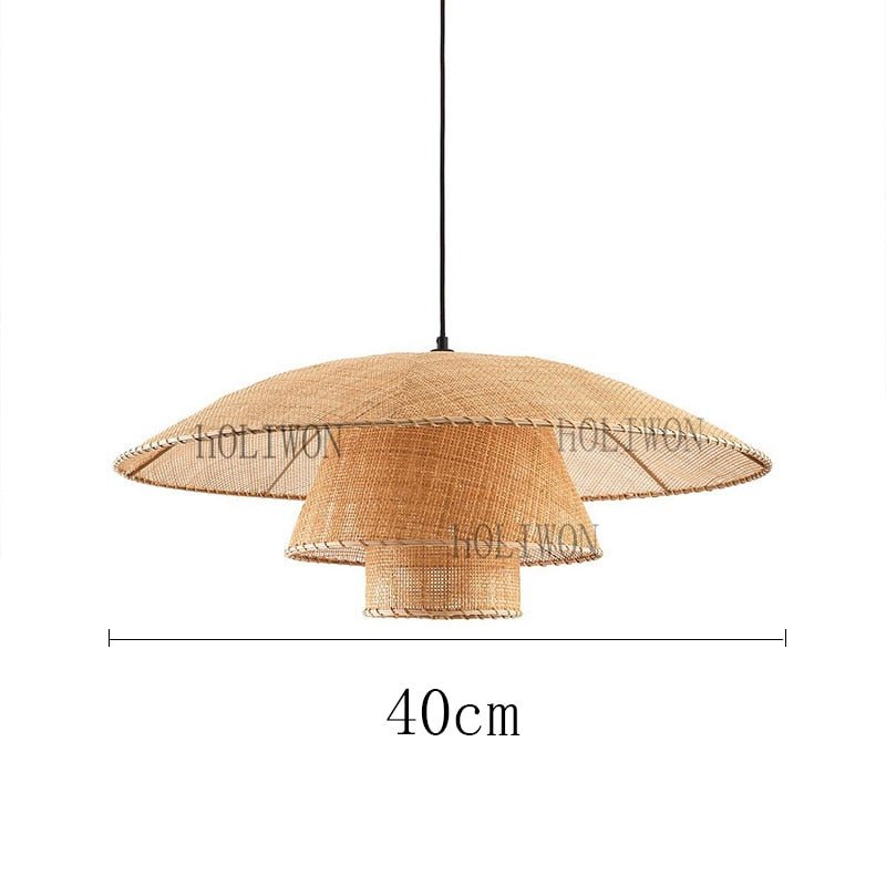 Handmade Vintage Rattan Loft Suspension Lamp - Querencian