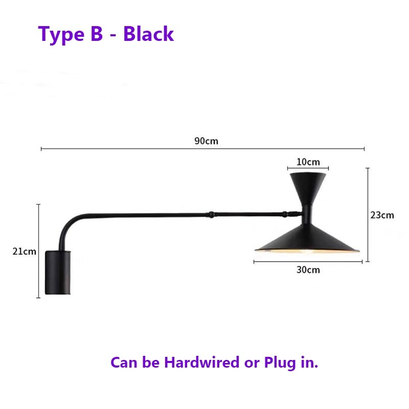 Industrial Mounted Swing Arm Wall Light - Querencian
