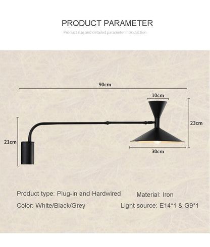 Industrial Mounted Swing Arm Wall Light - Querencian