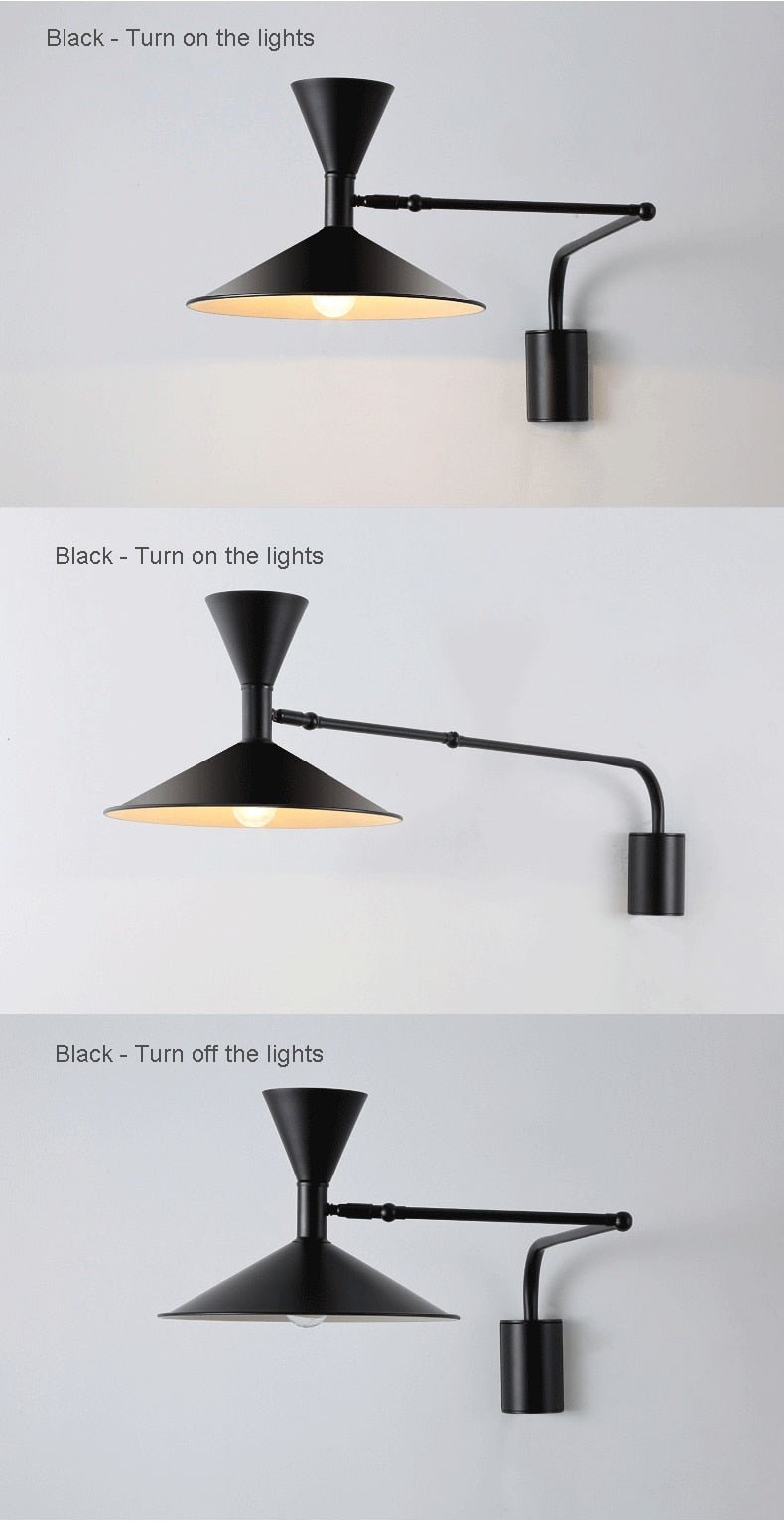 Industrial Mounted Swing Arm Wall Light - Querencian