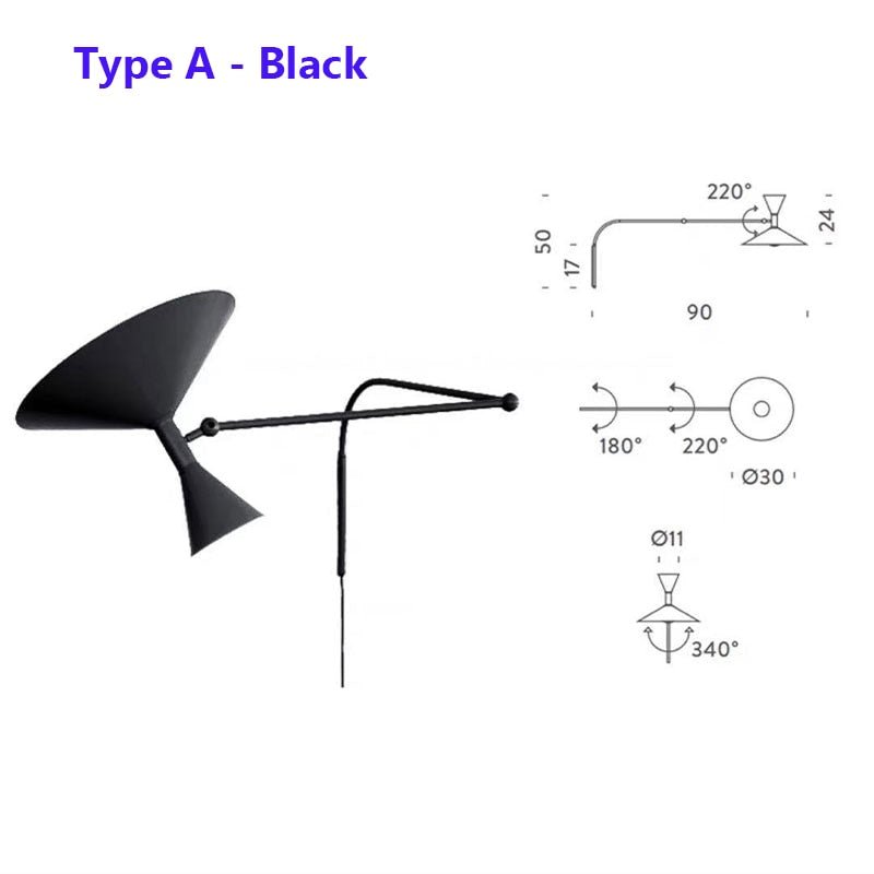 Industrial Mounted Swing Arm Wall Light - Querencian