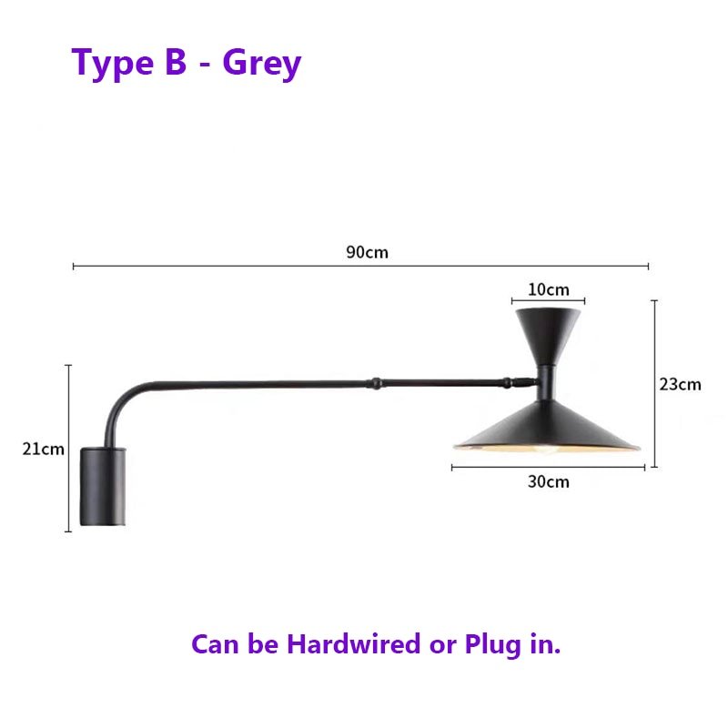 Industrial Mounted Swing Arm Wall Light - Querencian