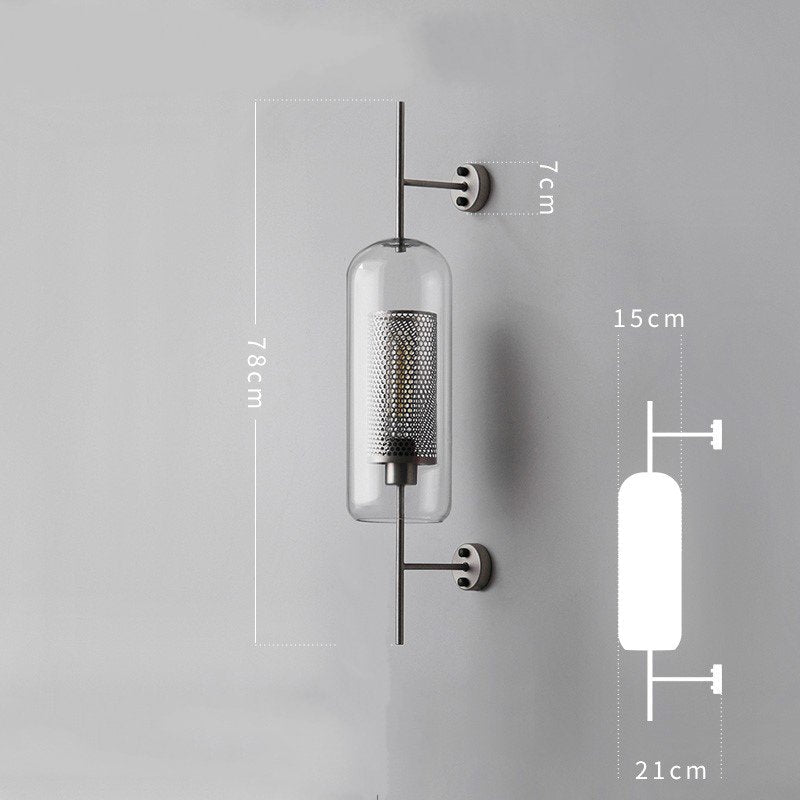 Industrial Retro Loft Wind Grid Wall Lamp - Querencian