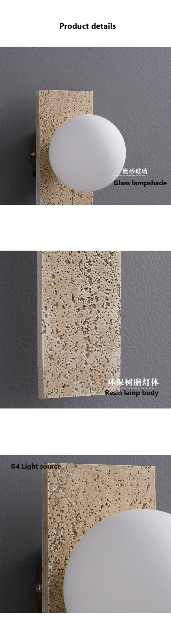 Japanese Retro Glass Resin Wall LED Lights - Querencian