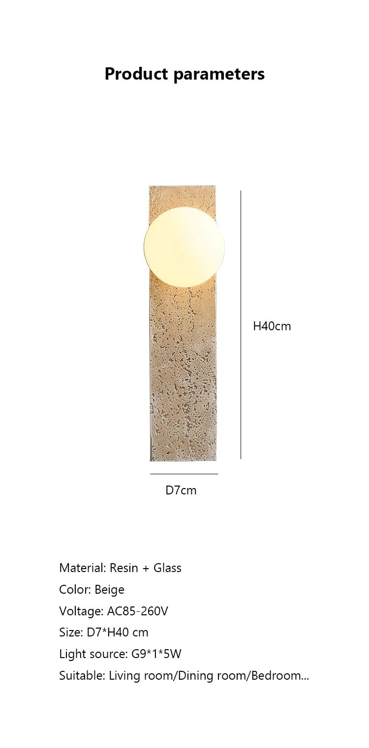 Japanese Retro Glass Resin Wall LED Lights - Querencian