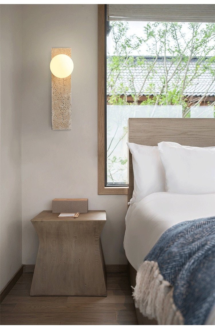 Japanese Retro Glass Resin Wall LED Lights - Querencian