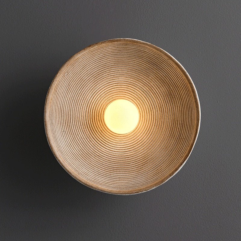 Japanese Style Retro Circle Wall Sconces Lighting - Querencian