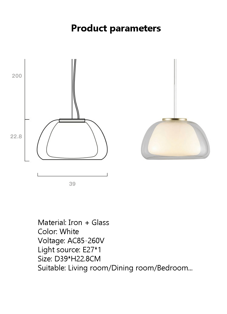 Jelly Glass INS Style Danish Pendant Lights - Querencian