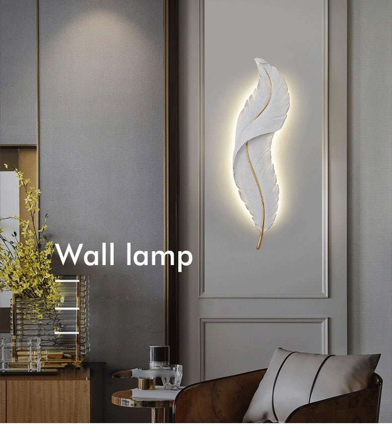 LED Feather Indoor Decorative Luxury Wall Lighting - Querencian