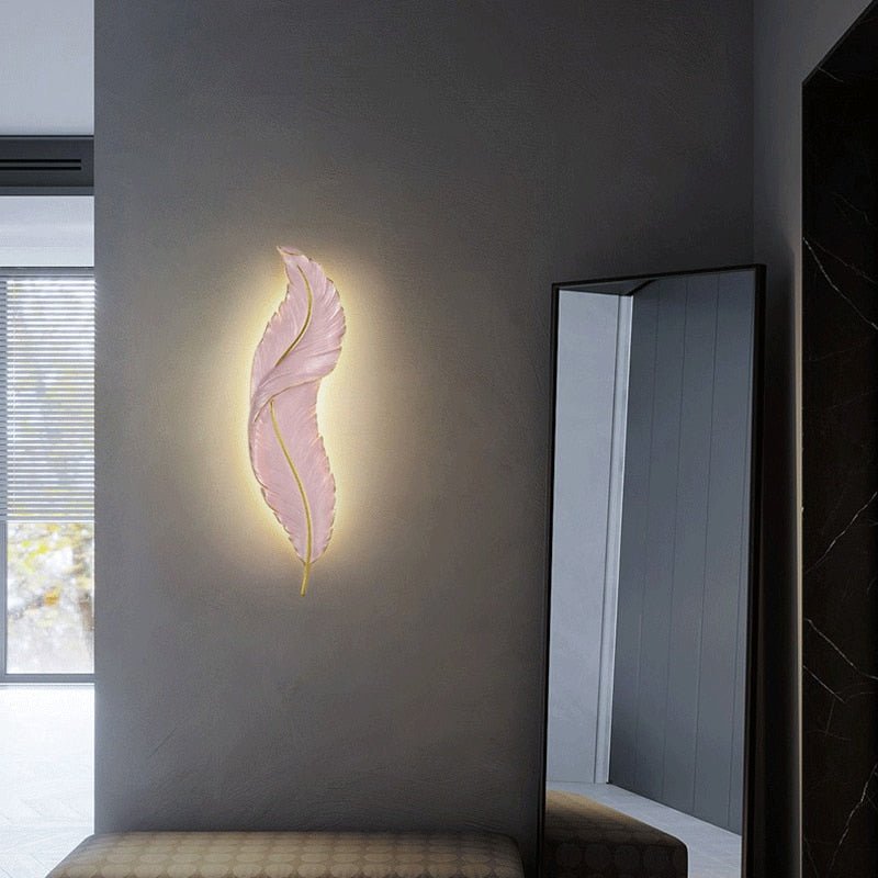 LED Feather Indoor Decorative Luxury Wall Lighting - Querencian