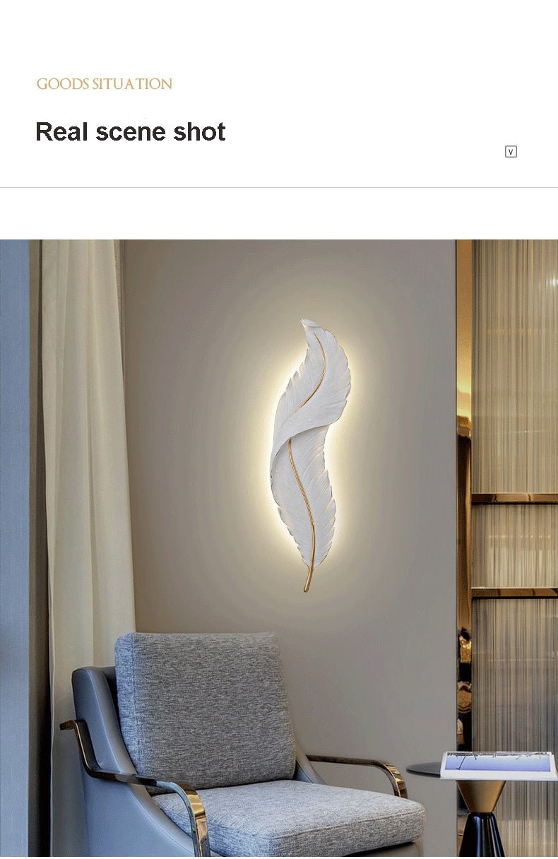 LED Feather Indoor Decorative Luxury Wall Lighting - Querencian