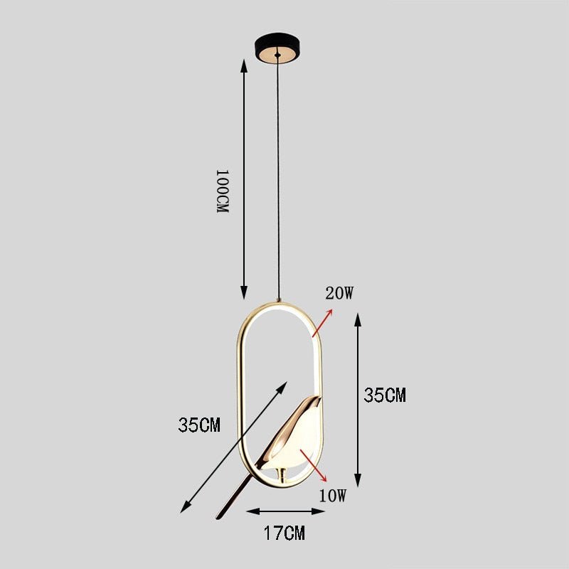 LED Magpie Bird Pendant Lights - Querencian