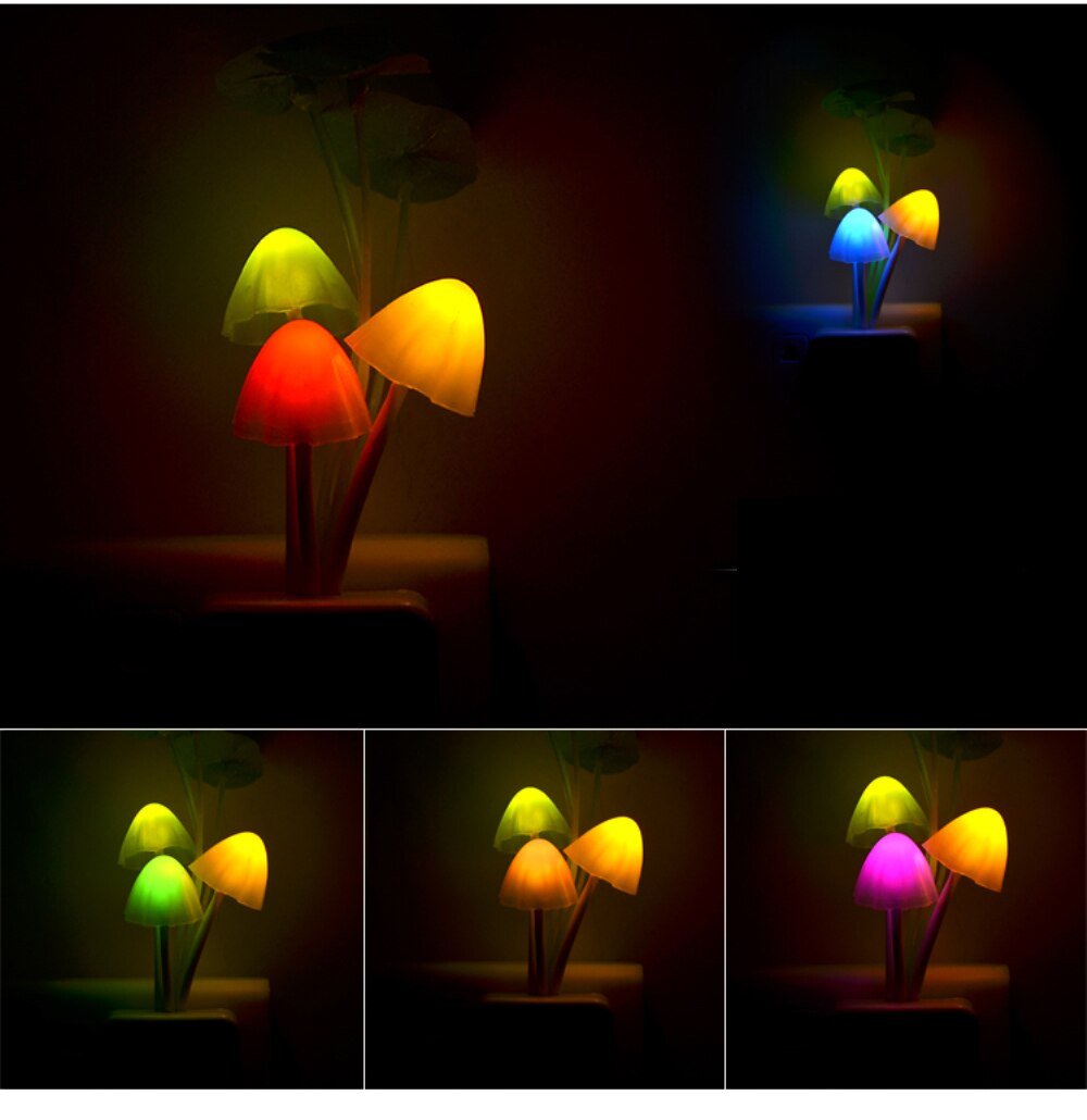 LED Mushroom US EU Plug Atmosphere Lamp - Querencian