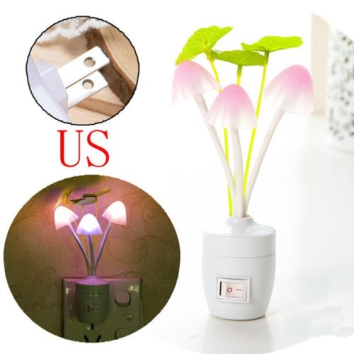 LED Mushroom US EU Plug Atmosphere Lamp - Querencian