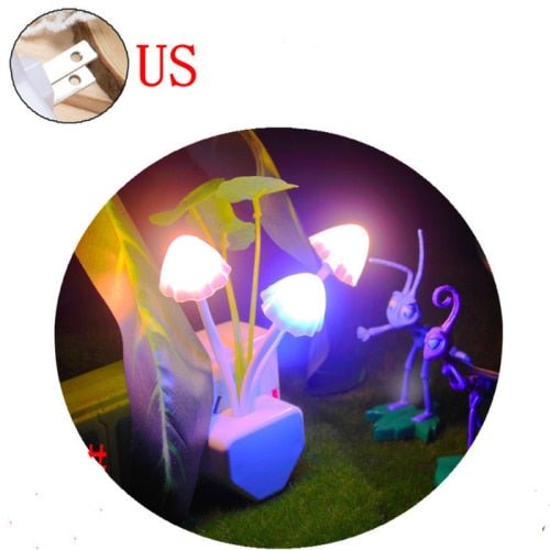 LED Mushroom US EU Plug Atmosphere Lamp - Querencian