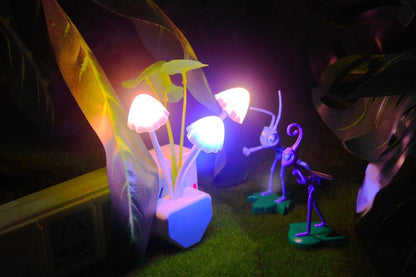LED Mushroom US EU Plug Atmosphere Lamp - Querencian