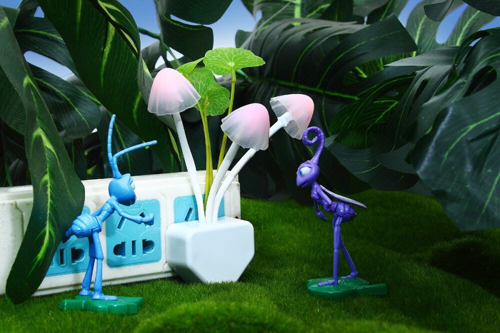 LED Mushroom US EU Plug Atmosphere Lamp - Querencian