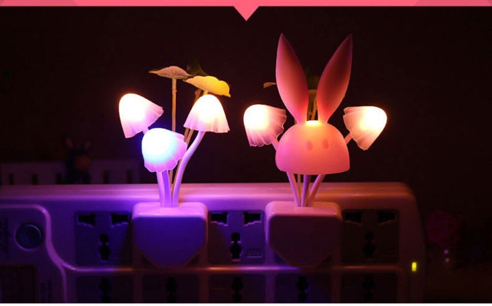 LED Mushroom US EU Plug Atmosphere Lamp - Querencian