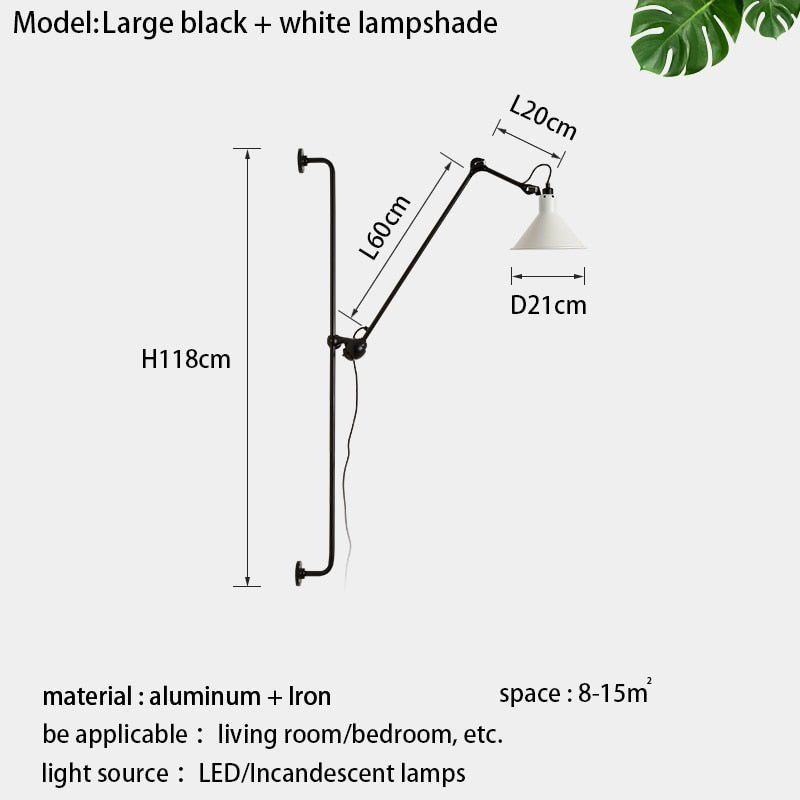 Long Arm Home Decoration Wall Light Fixture - Querencian
