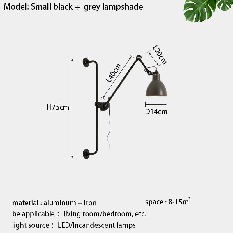 Long Arm Home Decoration Wall Light Fixture - Querencian