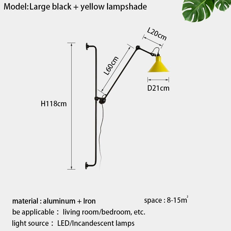 Long Arm Home Decoration Wall Light Fixture - Querencian