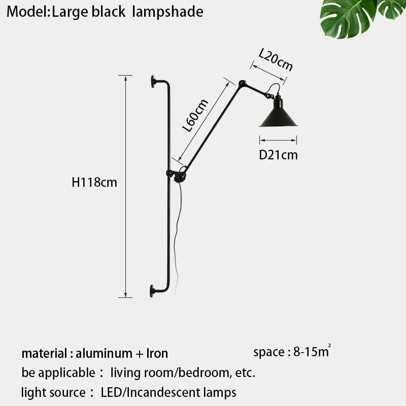 Long Arm Home Decoration Wall Light Fixture - Querencian