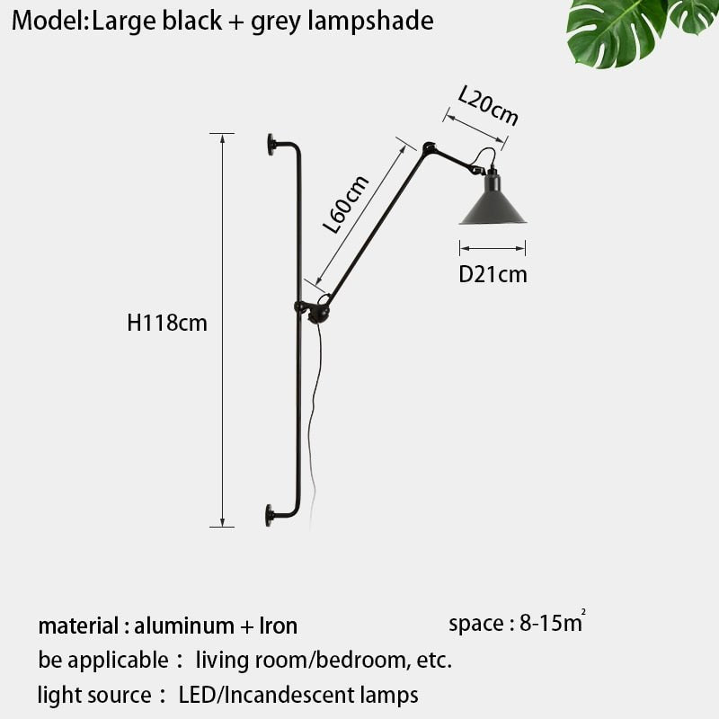 Long Arm Home Decoration Wall Light Fixture - Querencian