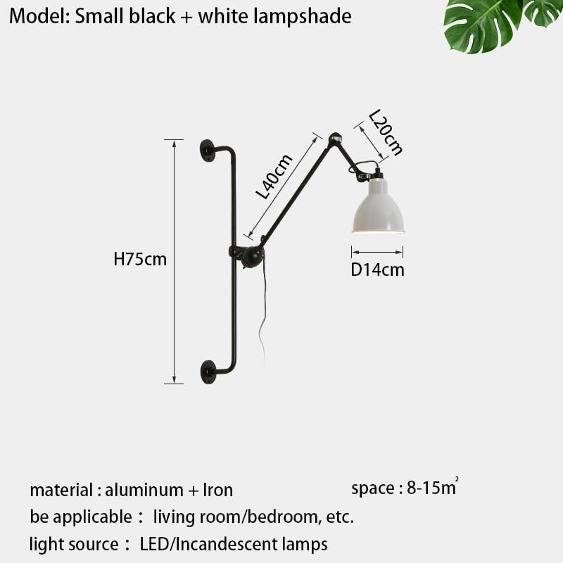 Long Arm Home Decoration Wall Light Fixture - Querencian
