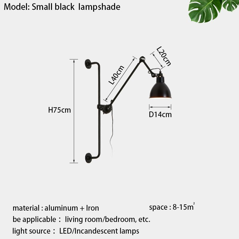 Long Arm Home Decoration Wall Light Fixture - Querencian