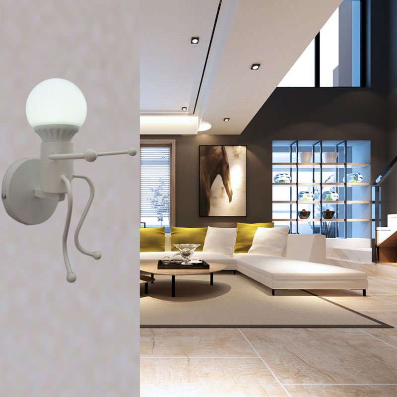 Metal Cartoon Robot Sconce Led Wall Lights - Querencian
