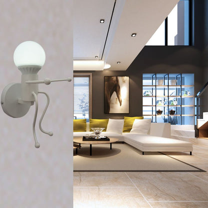 Metal Cartoon Robot Sconce Led Wall Lights - Querencian