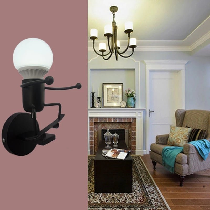 Metal Cartoon Robot Sconce Led Wall Lights - Querencian