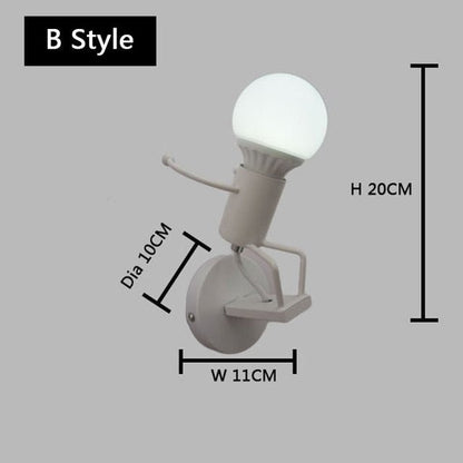 Metal Cartoon Robot Sconce Led Wall Lights - Querencian