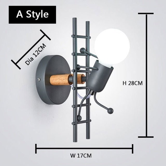 Metal Cartoon Robot Sconce Led Wall Lights - Querencian