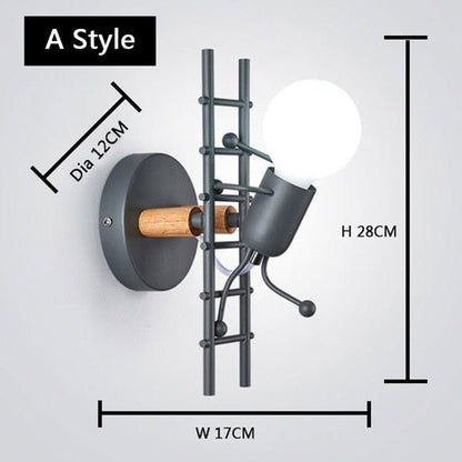 Metal Cartoon Robot Sconce Led Wall Lights - Querencian
